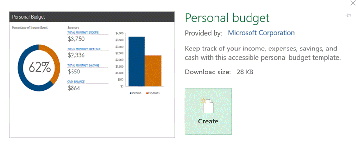 Excel Budget Template - Personal Budget