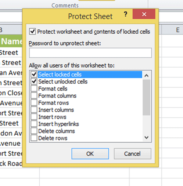 Protect a Worksheet from Changes - Excel Tutorial