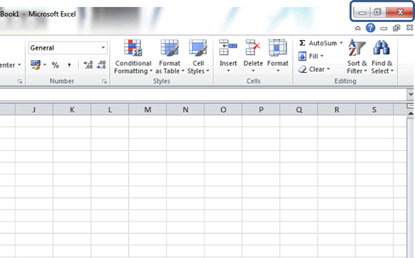 Parts of the Screen - Excel