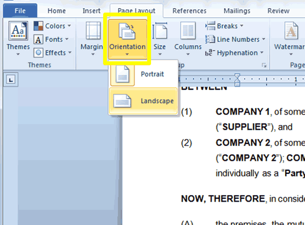 Free Microsoft Word Tutorial - Page Layout - Page Orientation