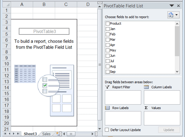 Inserting a Pivot Table Image 2 Excel Tutorial