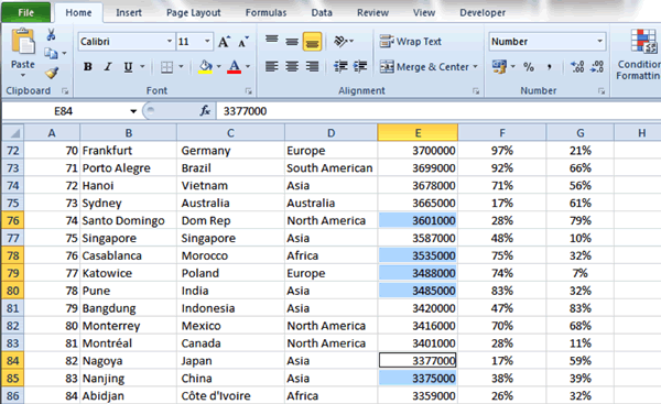 How to select a group of non-adjacent cells - Excel Tutorial