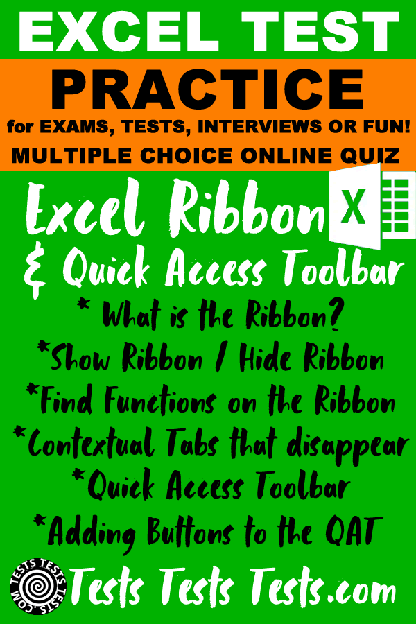Excel Ribbon & Quick Access Toolbar Test