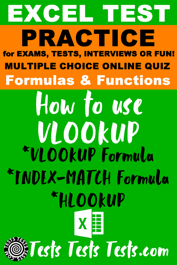 How to use VLOOKUP in Excel 2016 Test
                    - INDEX-MATCH - HLOOKUP