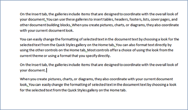 Microsoft Word Test - Question 9 - Entering, Selecting, Editing and Deleting Text